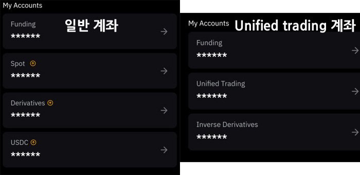 바이비트 Unified trading 및 일반 계좌