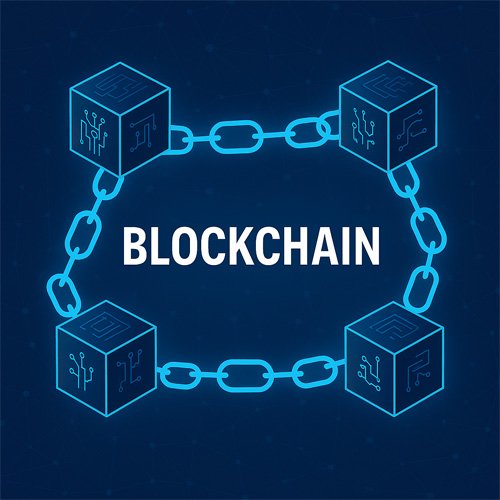 블록체인이란 체인 형태로 연결된 디지털 일러스트